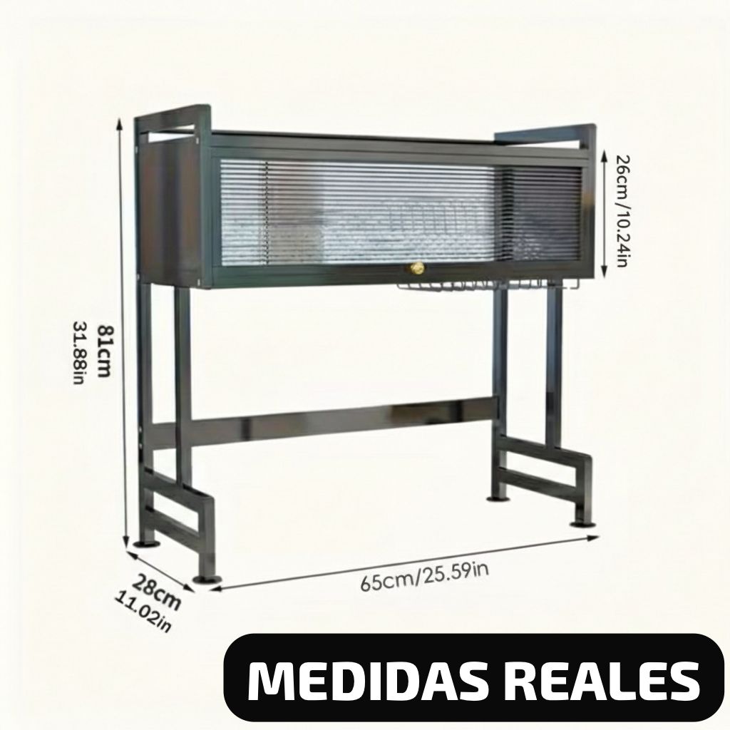 Organizador de Cocina Premium "Todo en Uno" con Gabinete Anti-Polvo