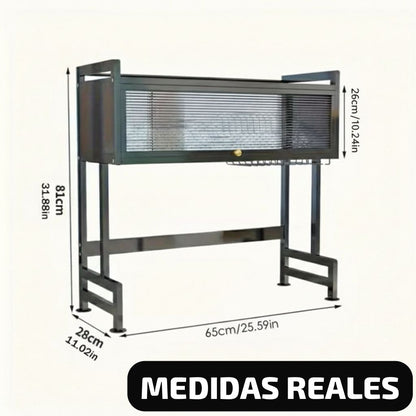 Organizador de Cocina Premium "Todo en Uno" con Gabinete Anti-Polvo